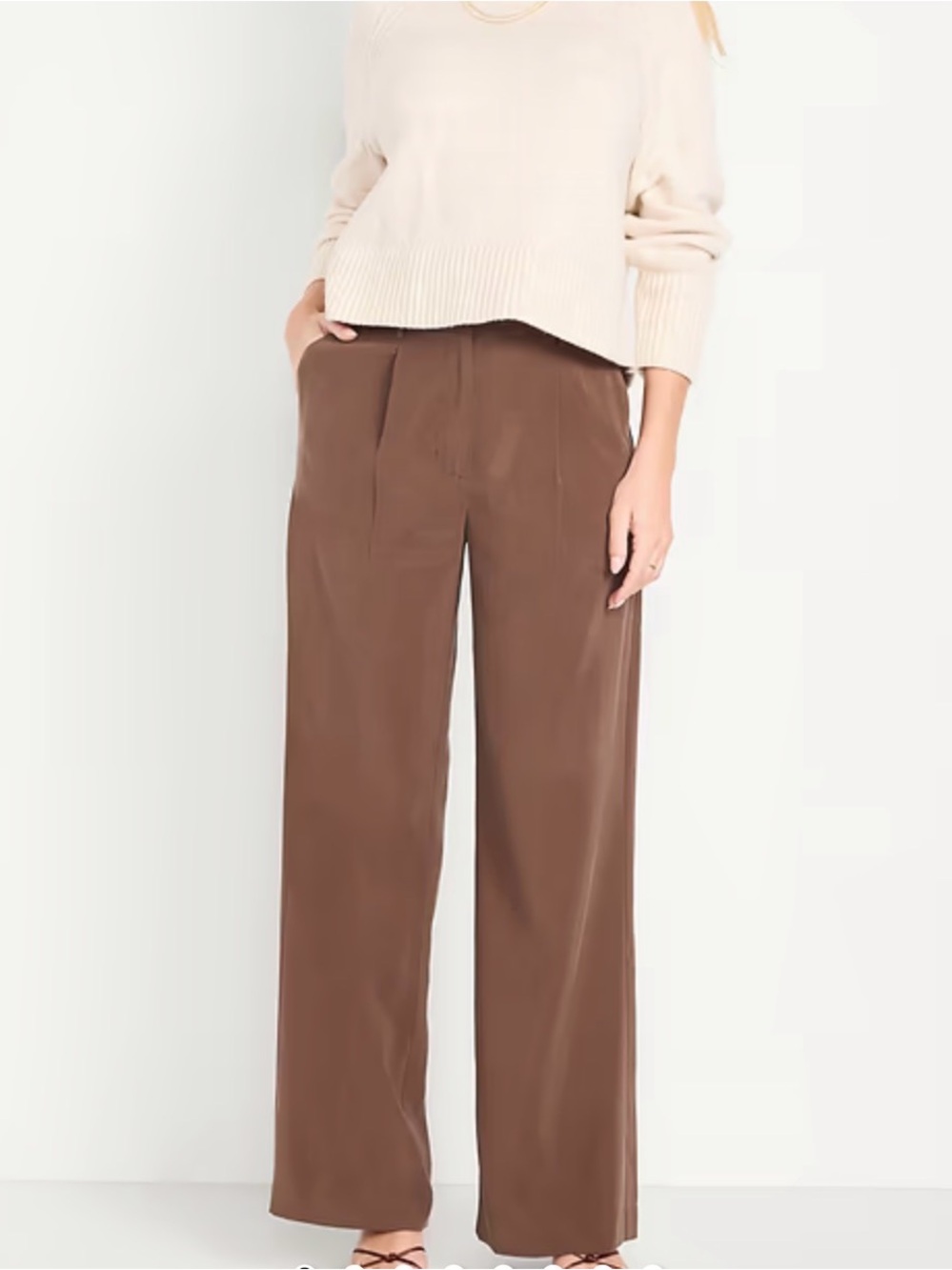 Old Navy Wide-Leg Trousers in Brown